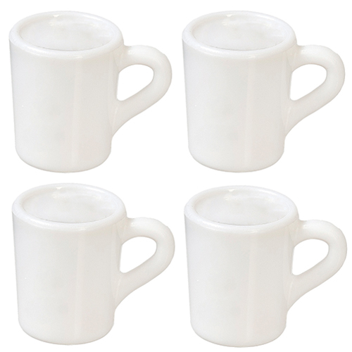 Small White Mugs Set, 4 pc.